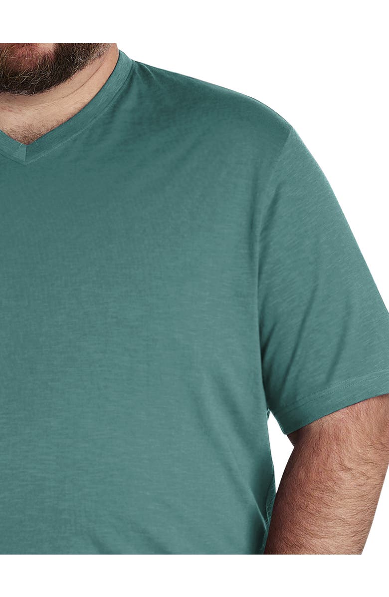 Harbor Bay by DXL Big & Tall Slub Knit V-Neck T-Shirt, Alternate, color, Blue Spruce