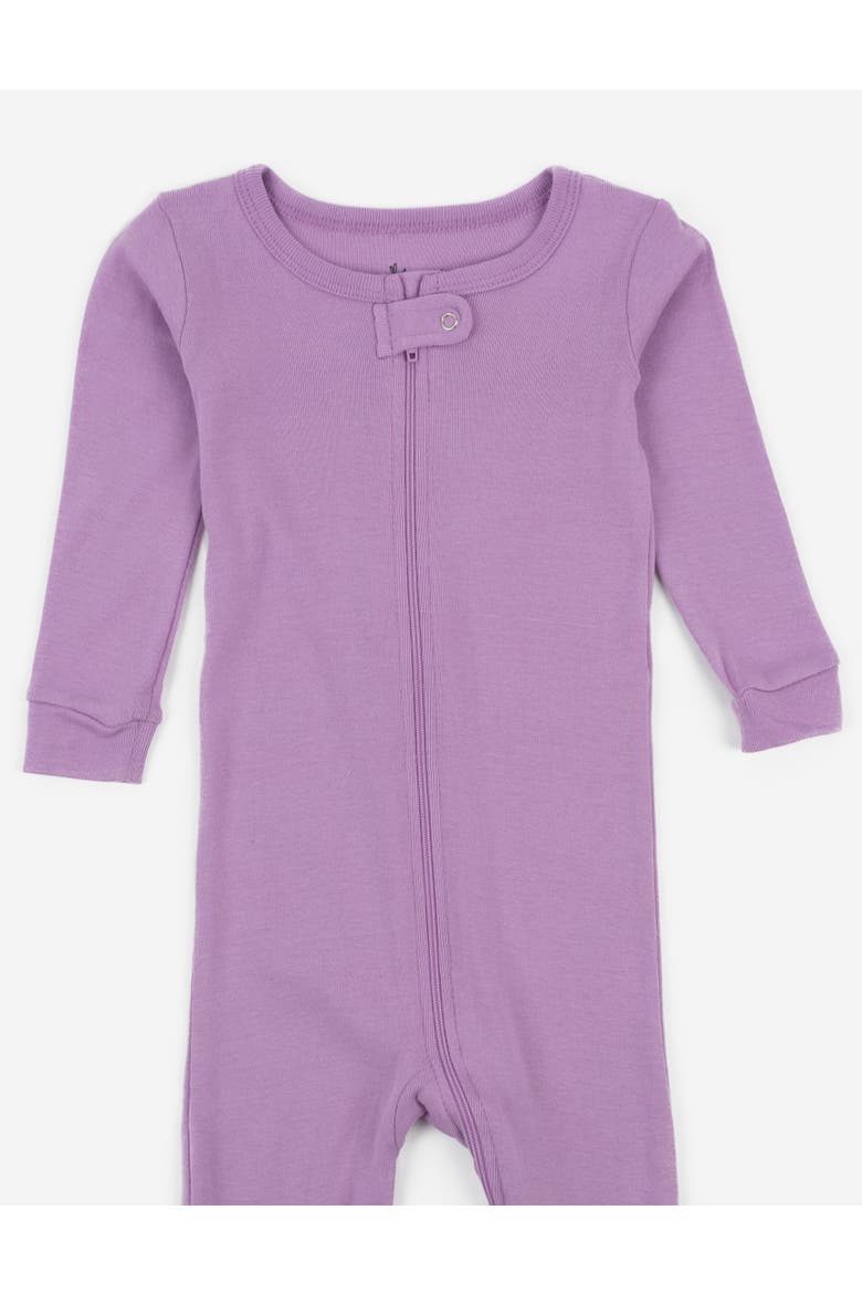 Cotton Footed Pajamas, Solids, Stripes & Tie Dye, Alternate, color, Light/Pastel Purple