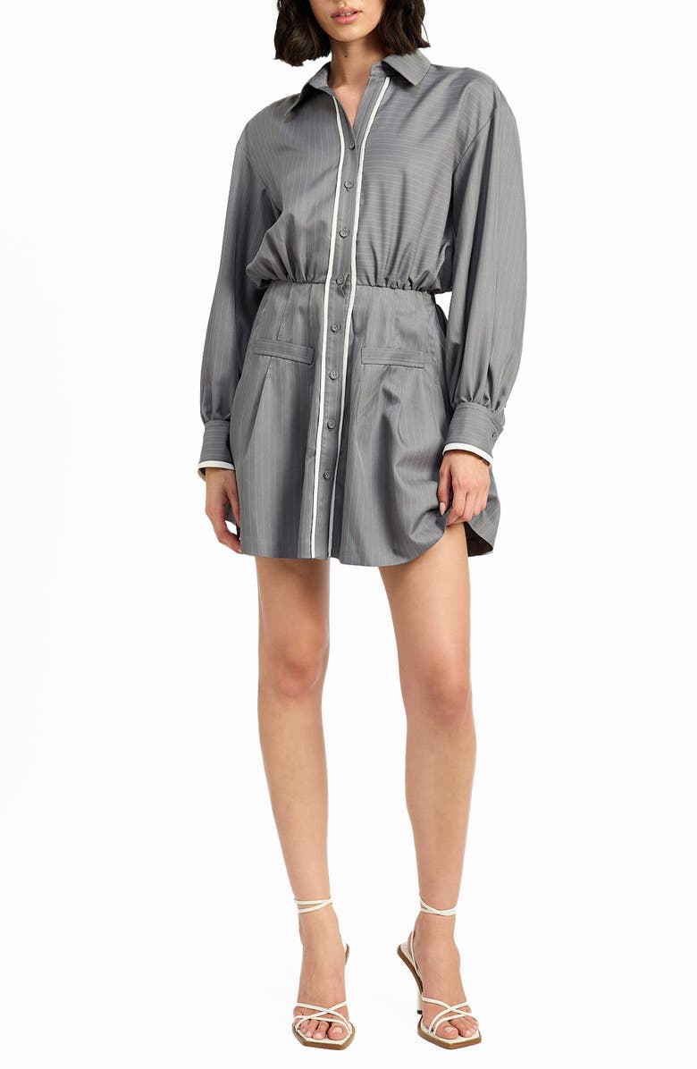 En Saison Minette Long Sleeve Mini Shirtdress, Main, color,