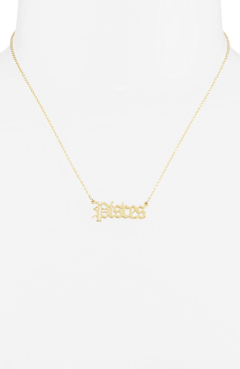 THE SIS KISS Zodiac Pendant Necklace, Alternate, color, Gold - Pisces