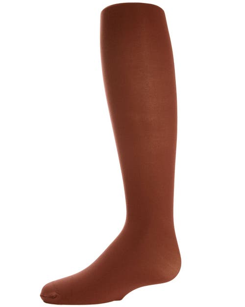 Memoi Big Kids Winter Opaque Nylon Tights In Brown