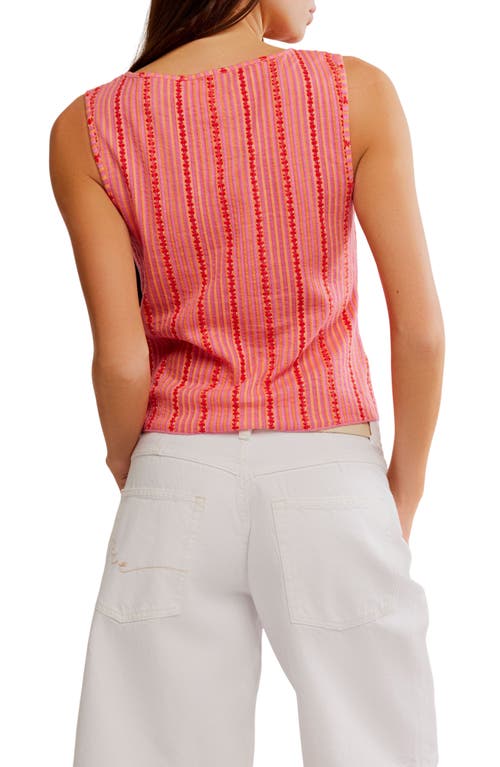 Shop Free People Tilly Knit Tank In Punch Combo- Cherry
