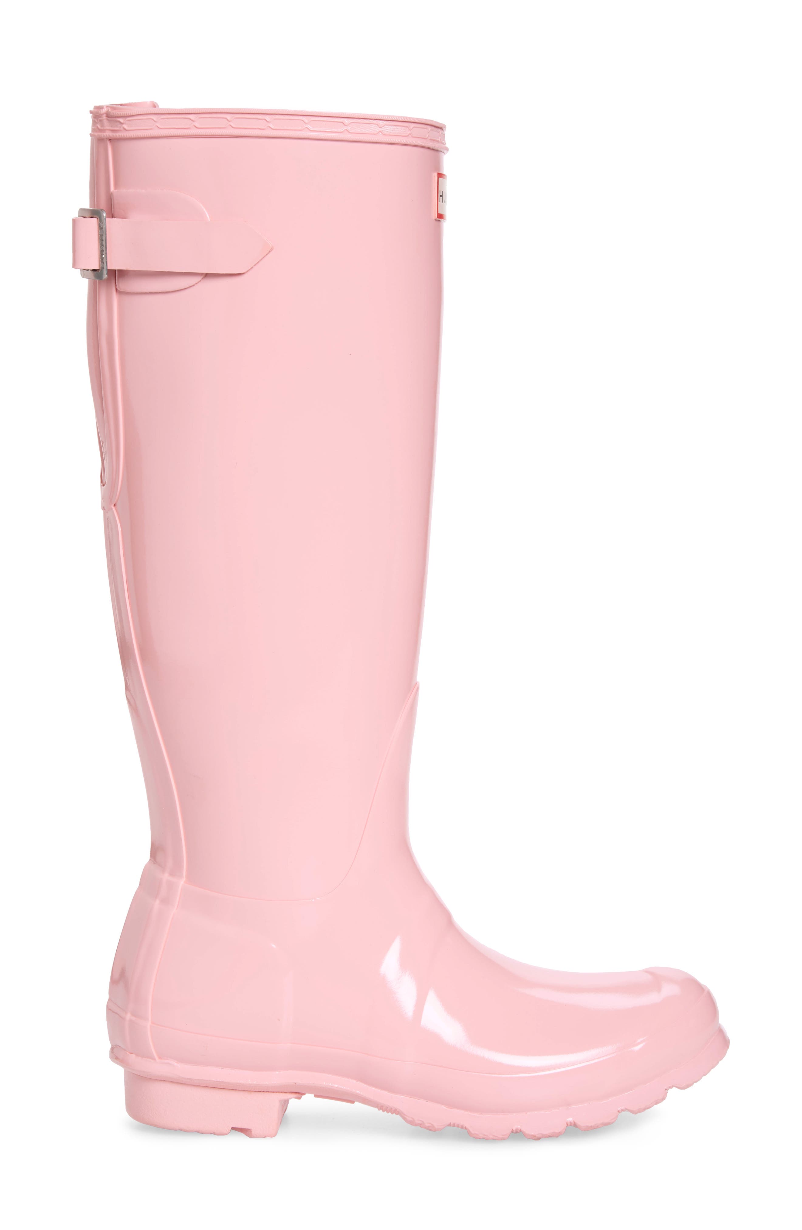 Adjustable Back Gloss Waterproof Rain Boot, Alternate, color, CANDY FLOSS RUBBER