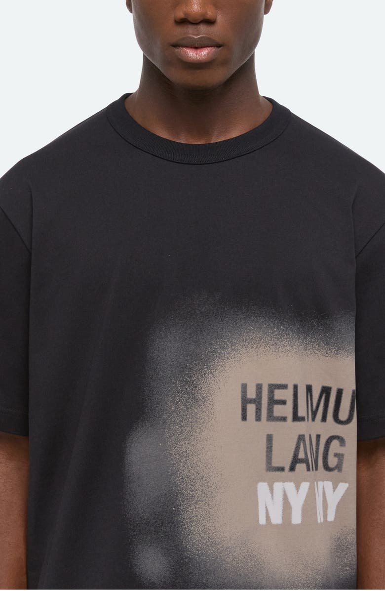 Helmut Lang Spray Paint Logo Short Sleeve T-Shirt, Alternate, color, Black
