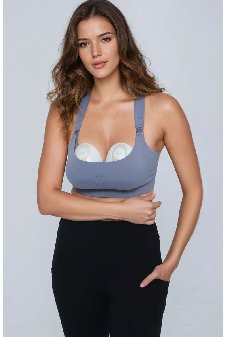 Chloe 4 Running Nursing and Pumping Sports Bra, Alternate, color, Solar Gray