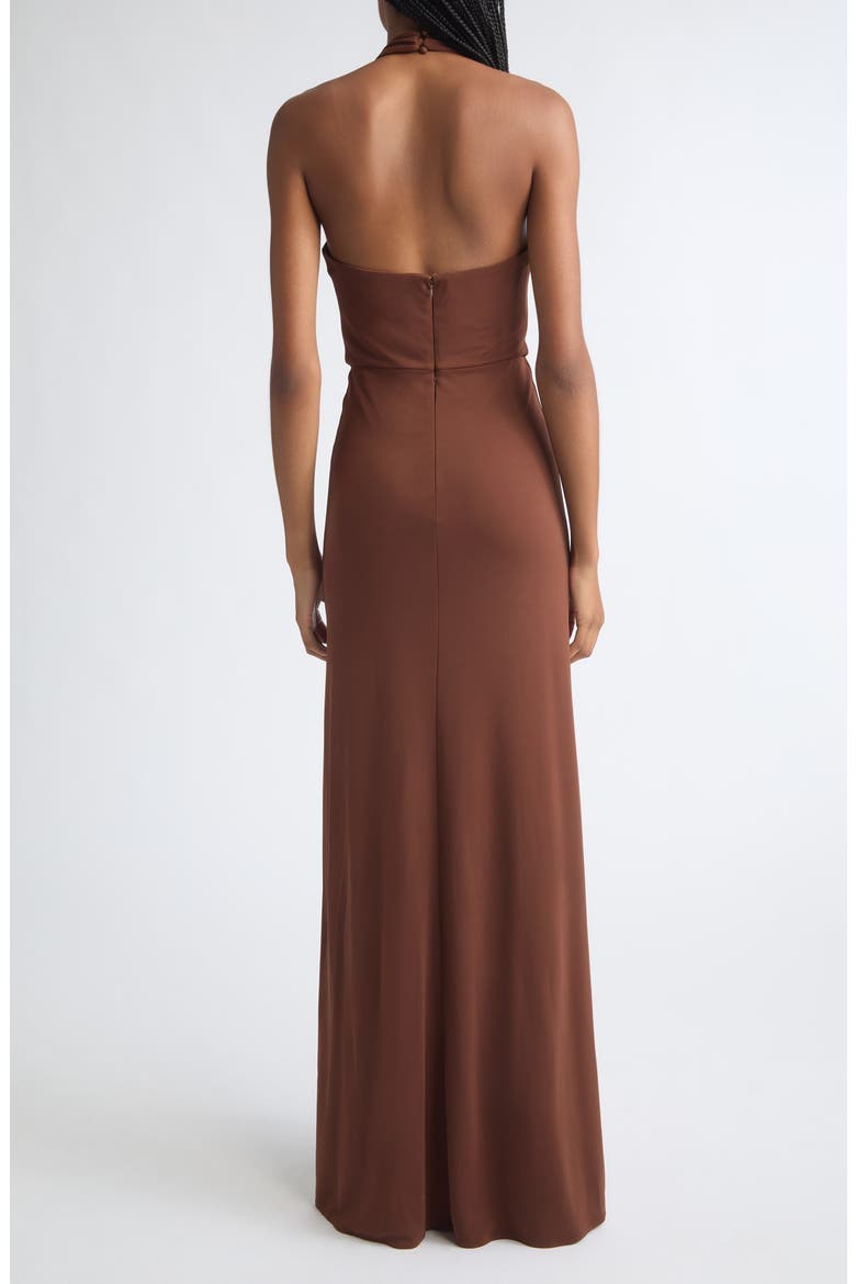 Kessan Halter Neck Gown, Alternate, color, ESPRESSO