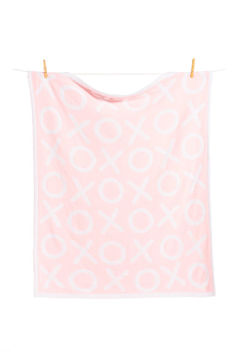 Chenille Baby Blanket, Main, color, PINK BABY XO