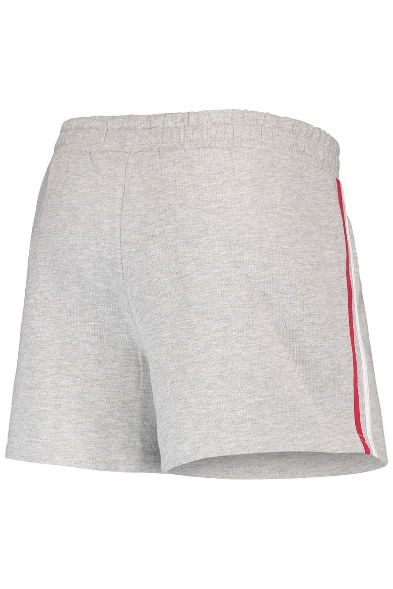 Women's Heathered Gray Oklahoma Sooners Plus Size 2-Stripes Shorts, Alternate, color, Heather Gray