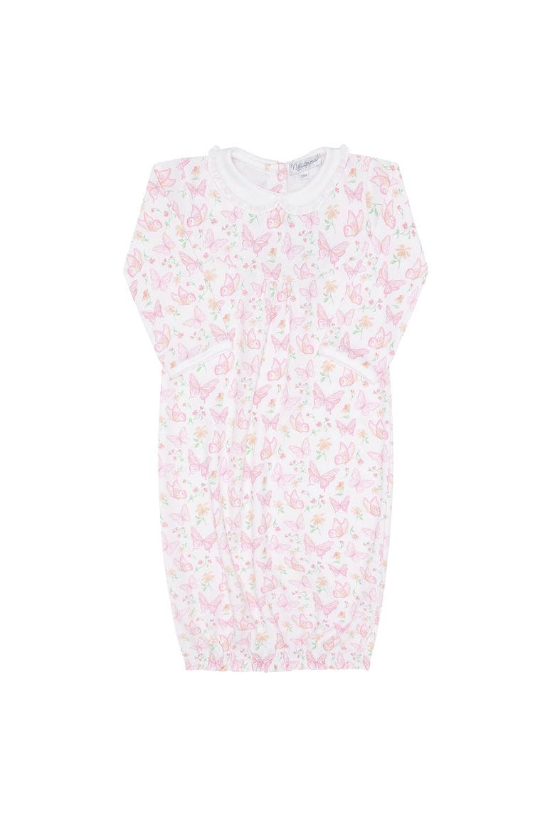 Butterflies Print Gown - Baby, Alternate, color, Pink
