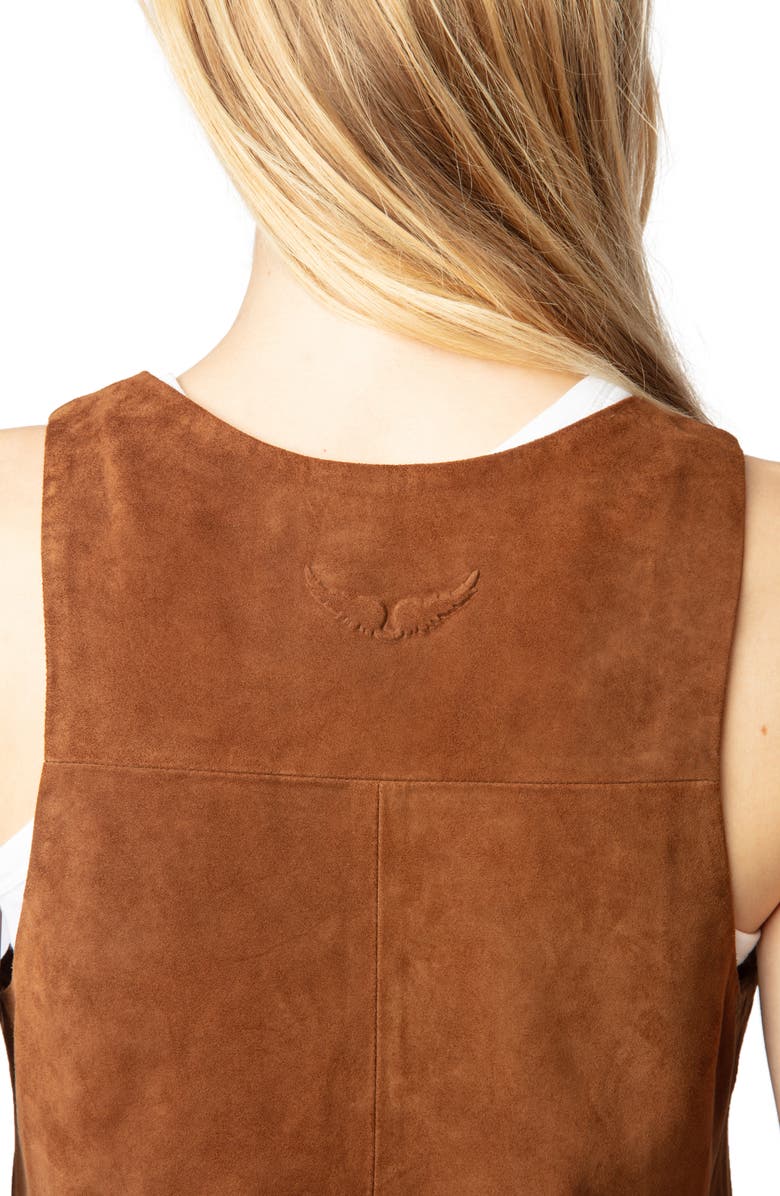 Zadig & Voltaire Rasha Suede Dress, Alternate, color, 