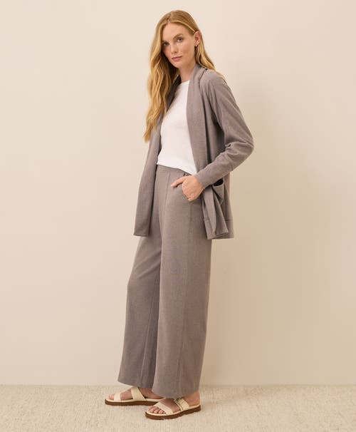 Pact Organic Cotton Airplane Pintuck Wide Leg Pant In Gray