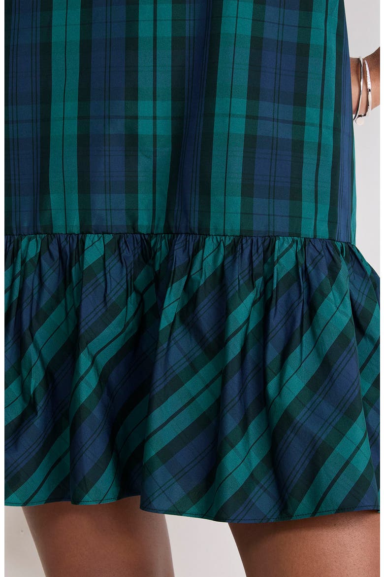 Jody Plaid Sleeveless Ruffle Hem Dress, Alternate, color, YULETIDE BLACKWATCH