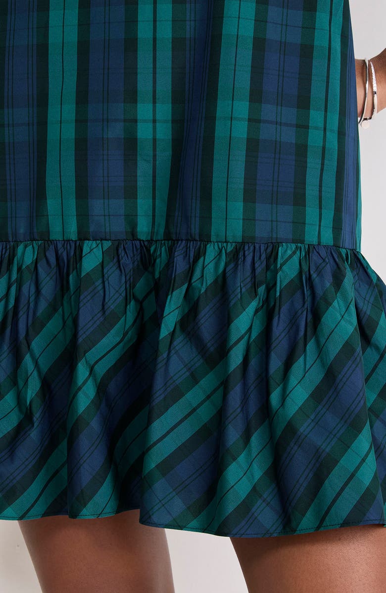 vineyard vines Jody Plaid Sleeveless Ruffle Hem Dress, Alternate, color, Yuletide Blackwatch