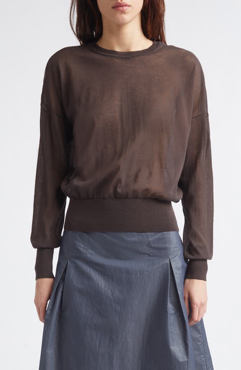 Leds Sheer Organic Cotton Blend Sweater