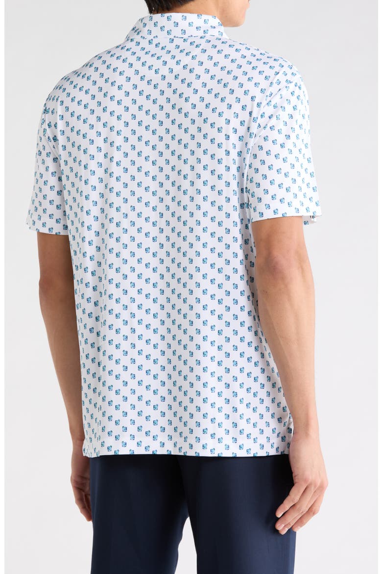 Tropical Cocktail Print Knit Golf Polo, Alternate, color, BRIGHT WHITE