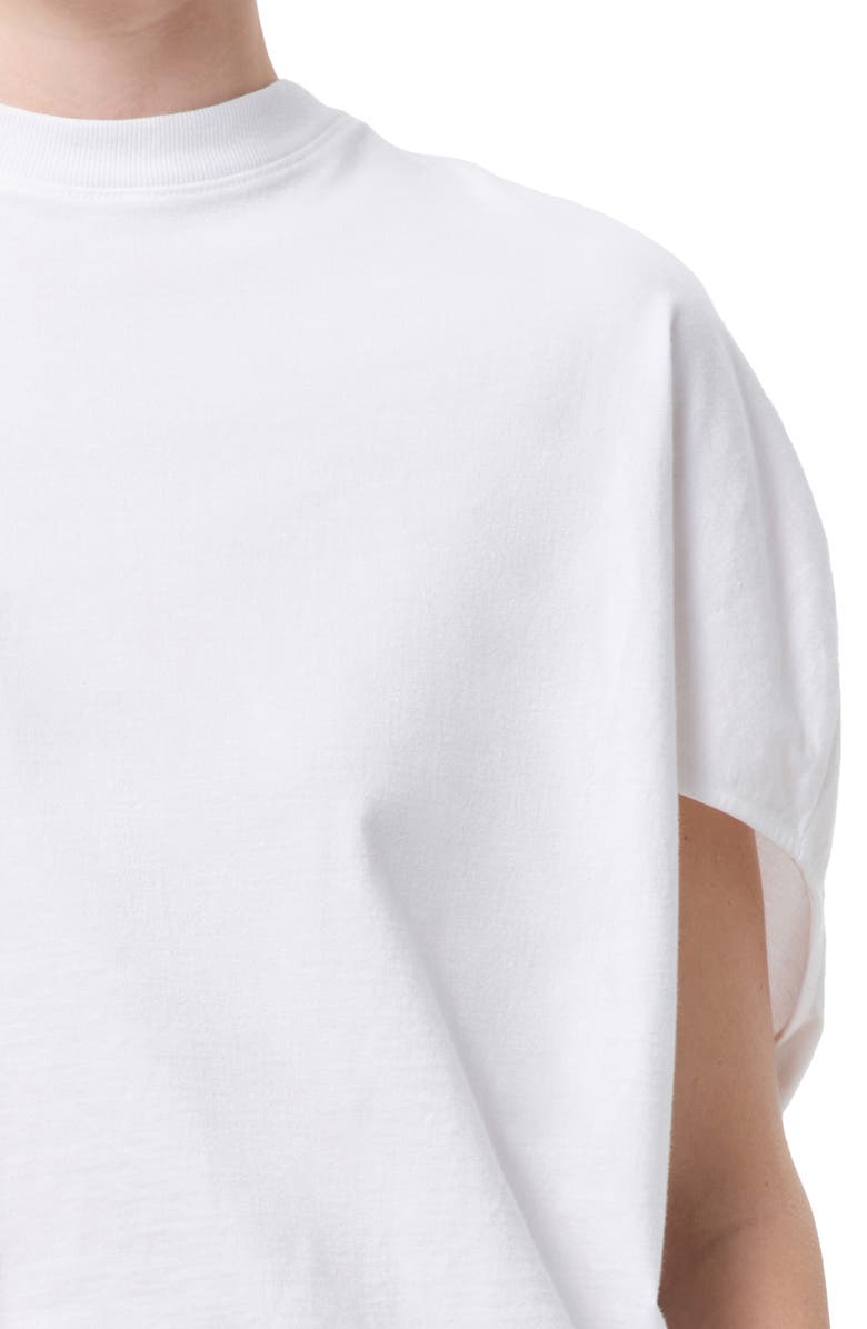 AGOLDE Souline Ruched Sleeve T-Shirt, Alternate, color, White