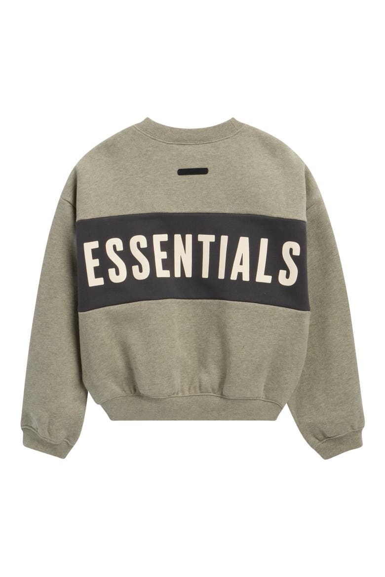 Kids' Logo Panel Sweatshirt, Alternate, color, SEAL HEATHER/ IRON GREY