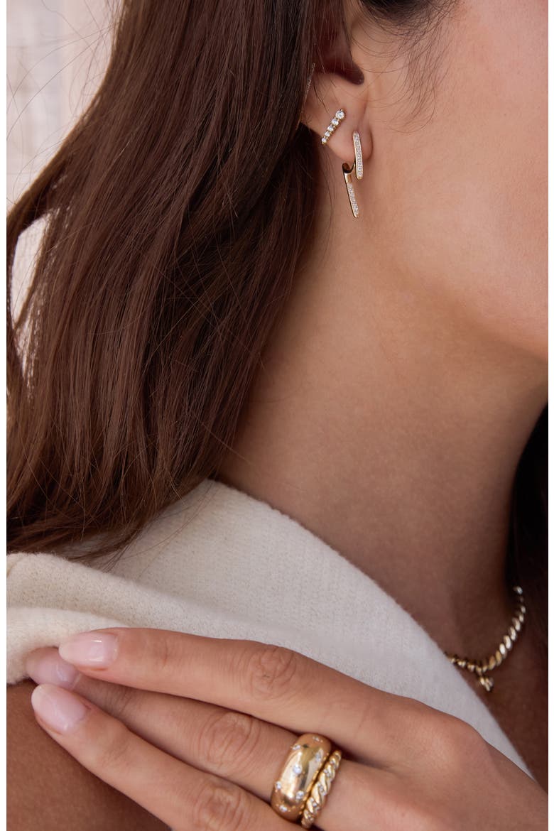 Talon Diamond Hoop Earrings, Alternate, color, 14K YELLOW GOLD