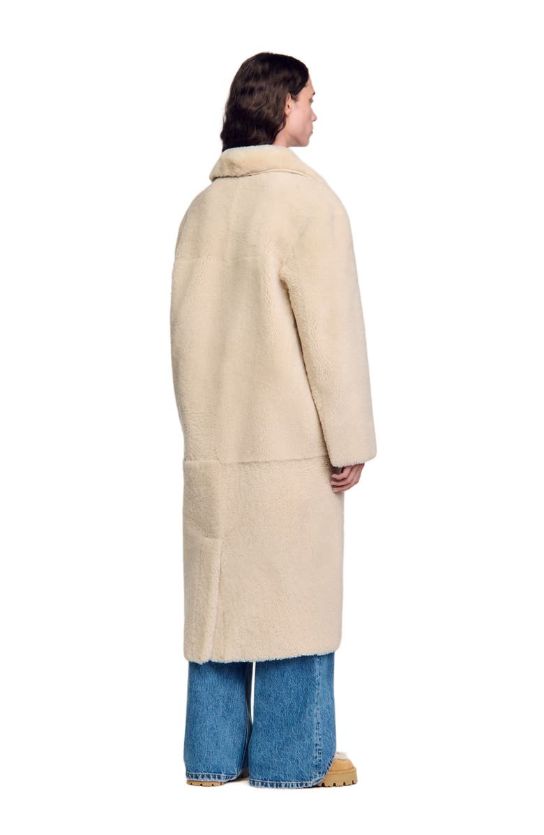 SANDRO Shearling coat, Alternate, color, 