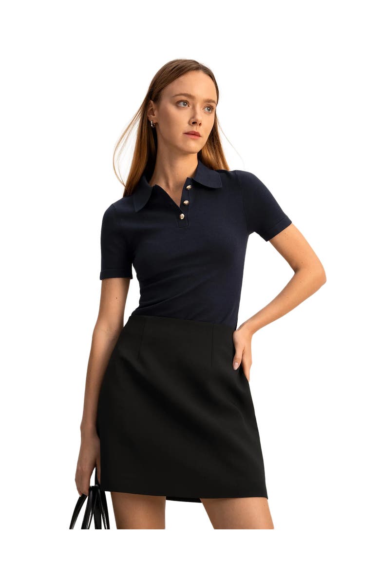 Lilysilk Short Sleeve Silk Polo Shirt, Main, color,