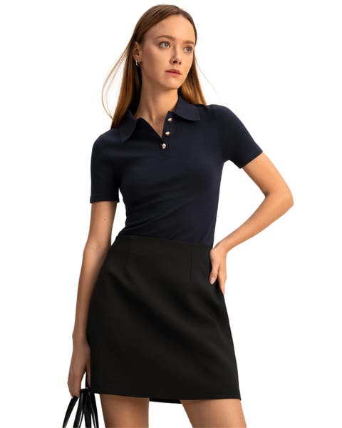 Short Sleeve Silk Polo Shirt