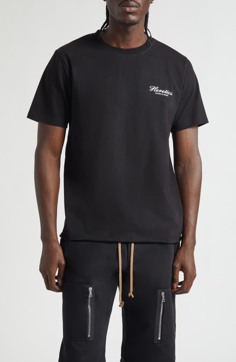 JKEEFER Youth Is Gone Organic Cotton Graphic T-Shirt, Main, color, Black