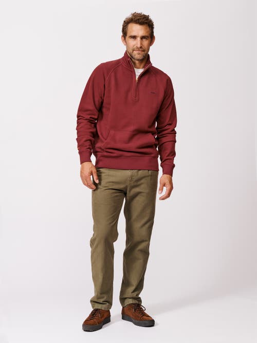 Aubin Provost Zip Neck Sweatshirt In Burgundy