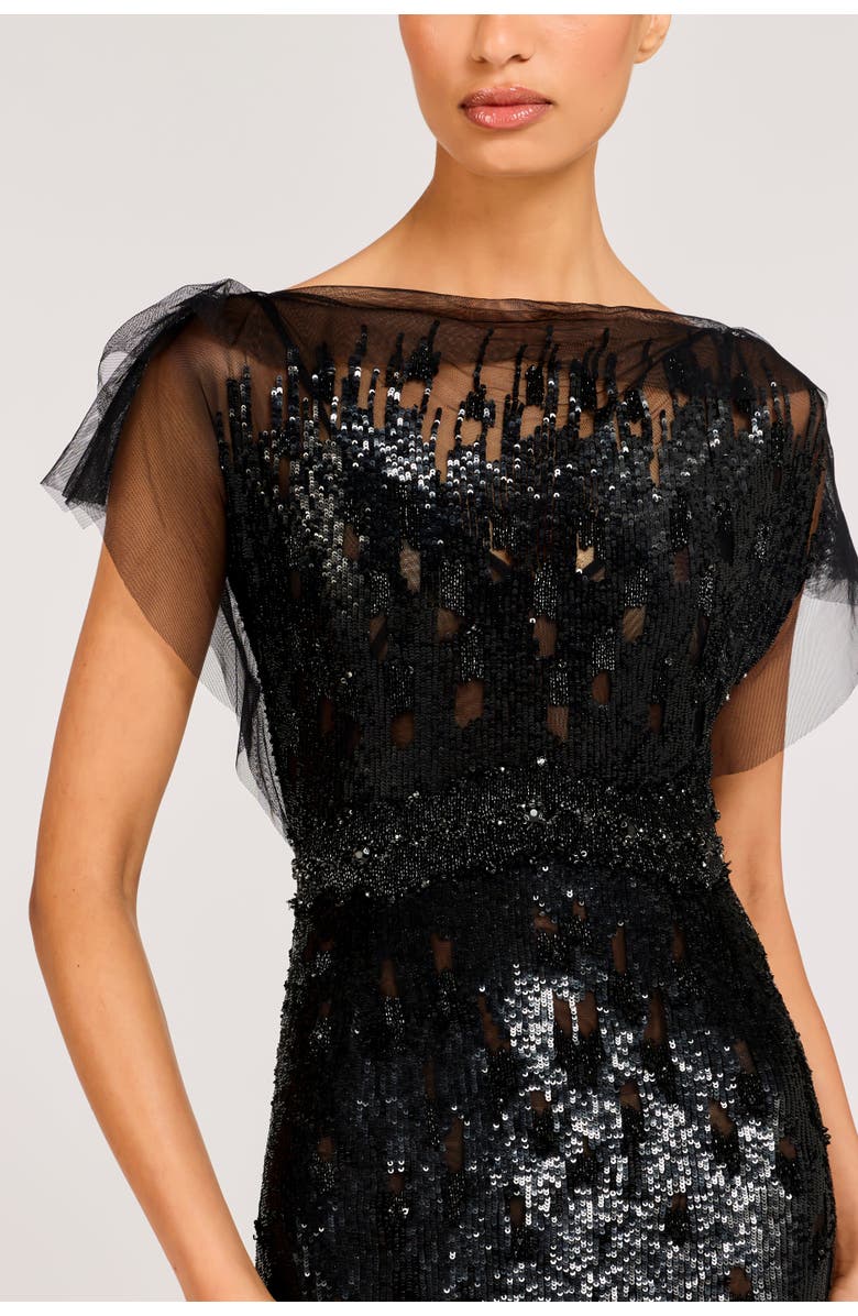 Jenny Packham Magnolia Sequin-Embellished Dress, Alternate, color, Liquorice