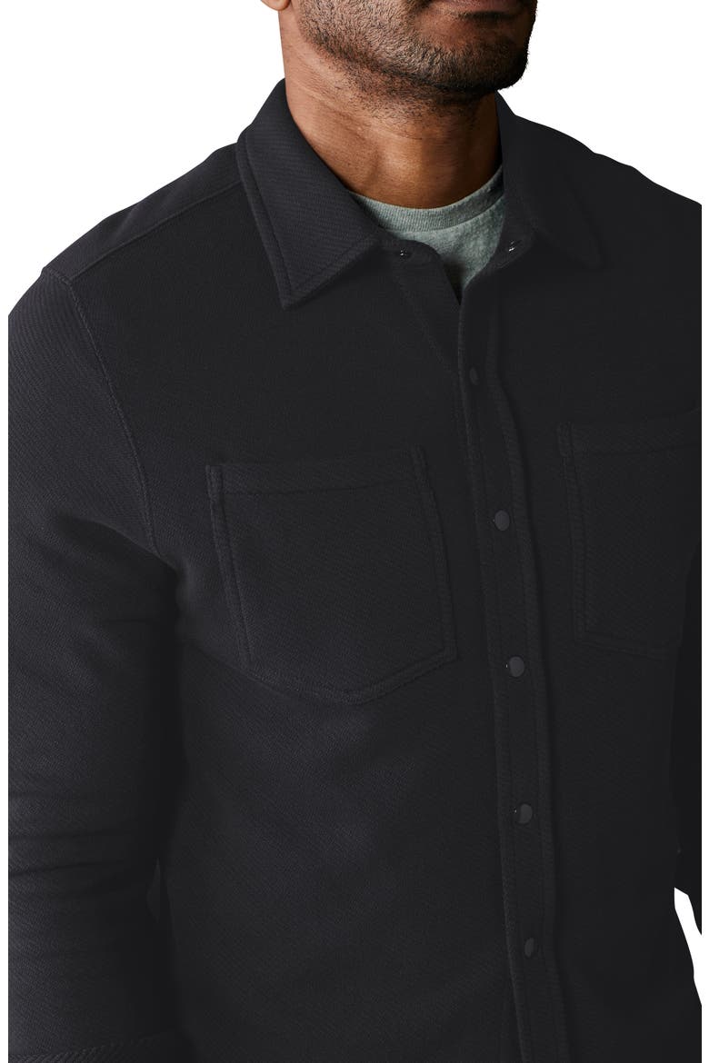 Looped Terry Button-Up Shirt, Alternate, color, BLACK