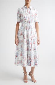 Emilia Wickstead Khloe Print Silk Midi Shirtdress