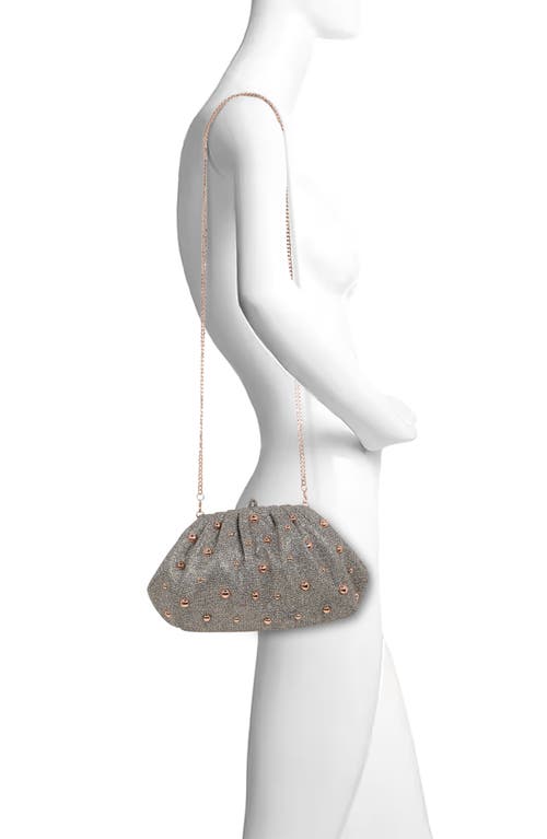 Jewel Badgley Mischka Margot Beaded Pouch Clutch In Gray