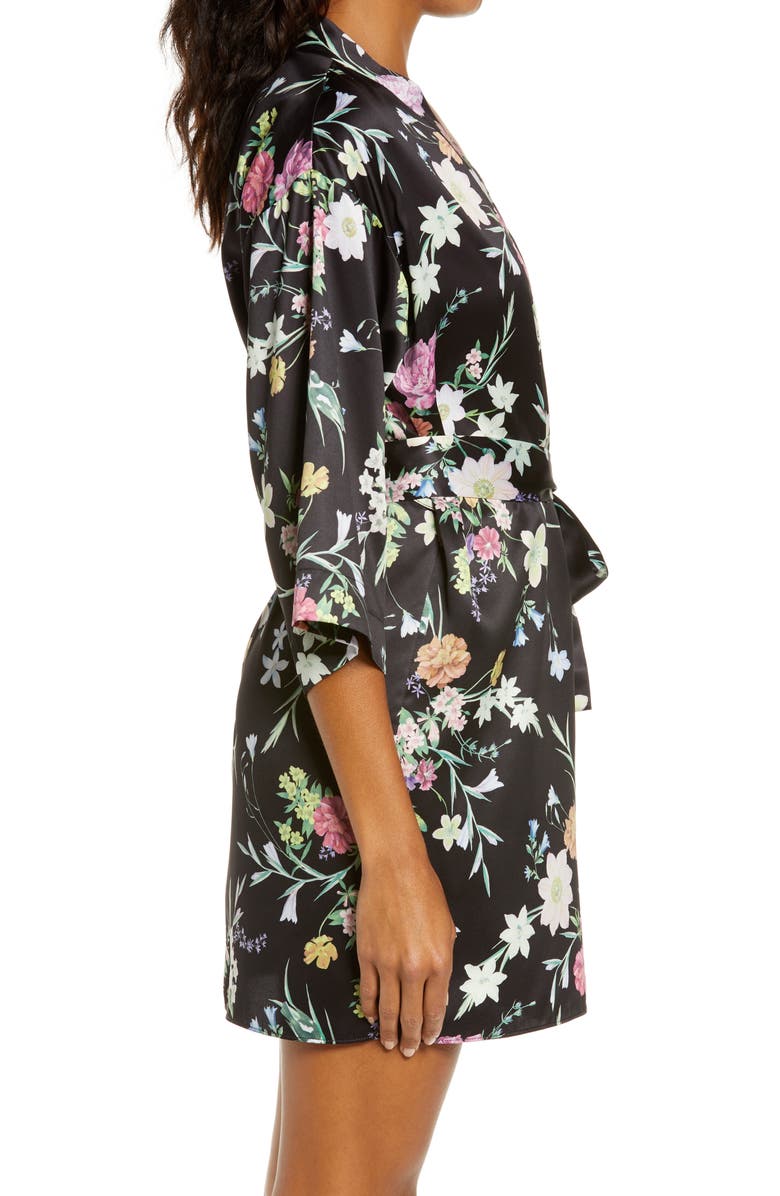 Flora Nikrooz Gabrielle Floral Print Short Robe, Alternate, color,