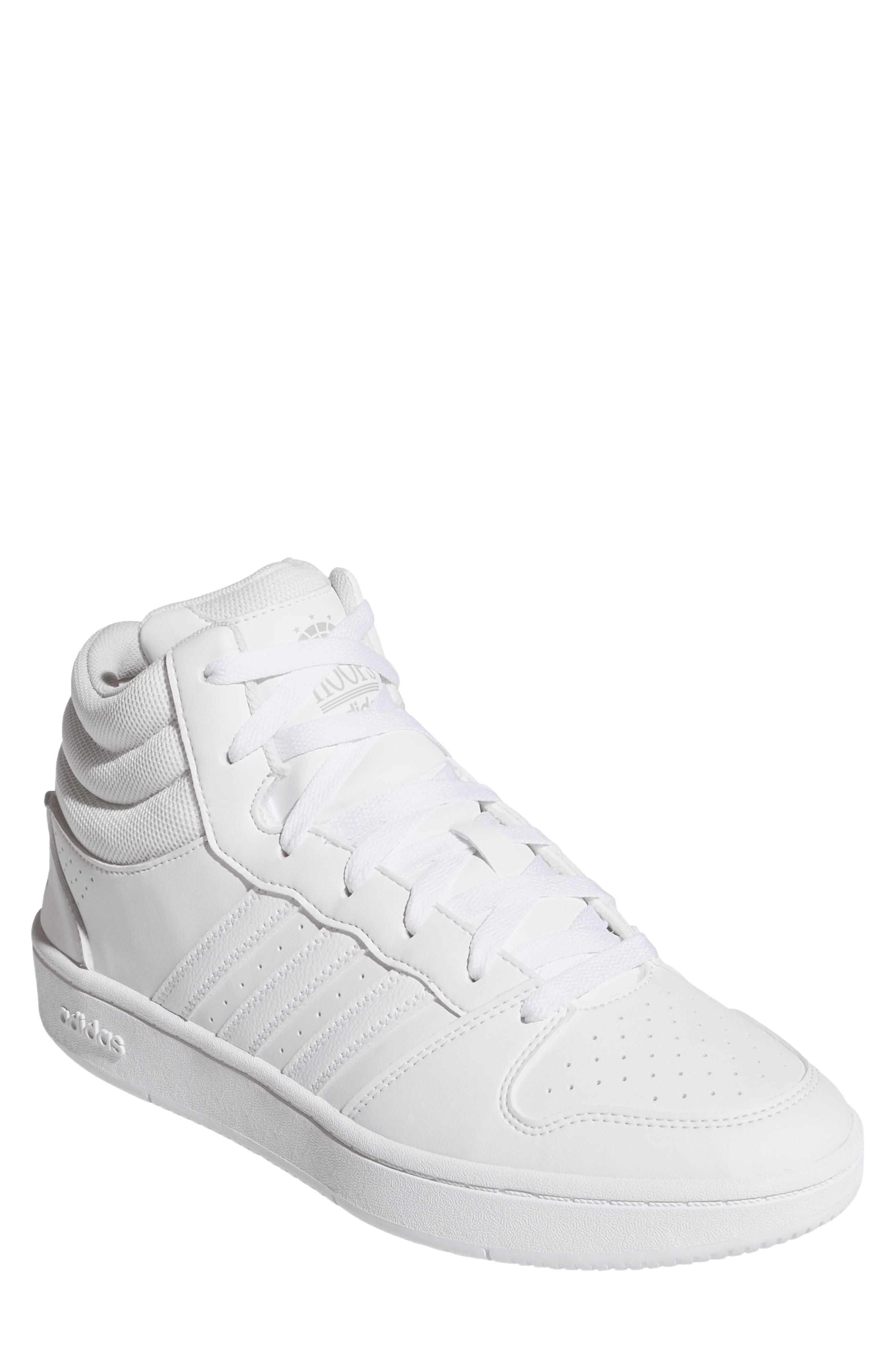 Gender Inclusive Hoops 3.0 Mid Top Sneaker, Main, color, WHITE/ WHITE/ GREY