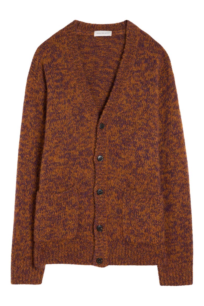 Mounia Alpaca & Merino Wool Blend Cardigan, Alternate, color, RUST