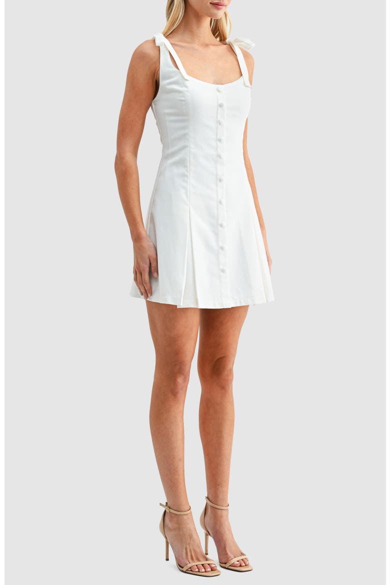 Pleated Minidress, Alternate, color, IVORY