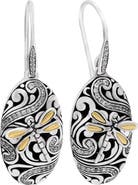 DEVATA Dragonfly Earrings in Sterling Silver and 18K Gold