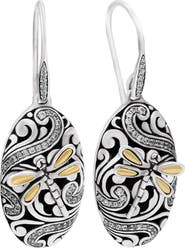 DEVATA Dragonfly Earrings in Sterling Silver and 18K Gold