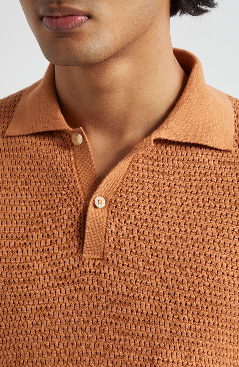 De Bonne Facture Honeycomb Knit Polo, Alternate, color, 