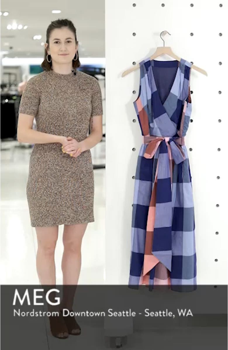Plaid Cotton Wrap Style Dress, sales video thumbnail