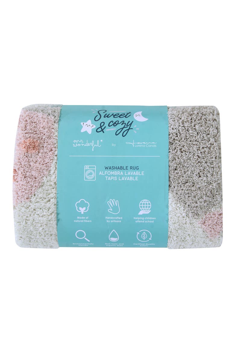 Believe in Yourself Washable Cotton Blend Rug, Alternate, color, PEARL GREY