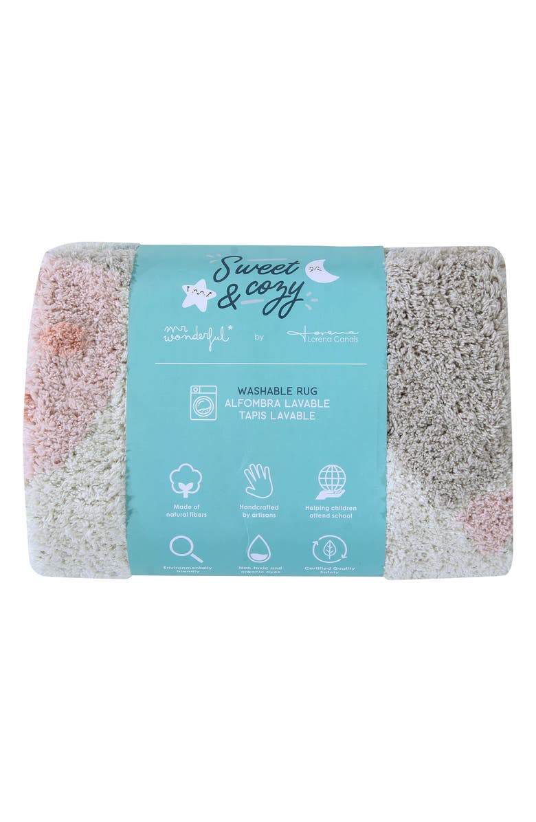 Lorena Canals Believe in Yourself Washable Cotton Blend Rug, Alternate, color, Pearl Grey