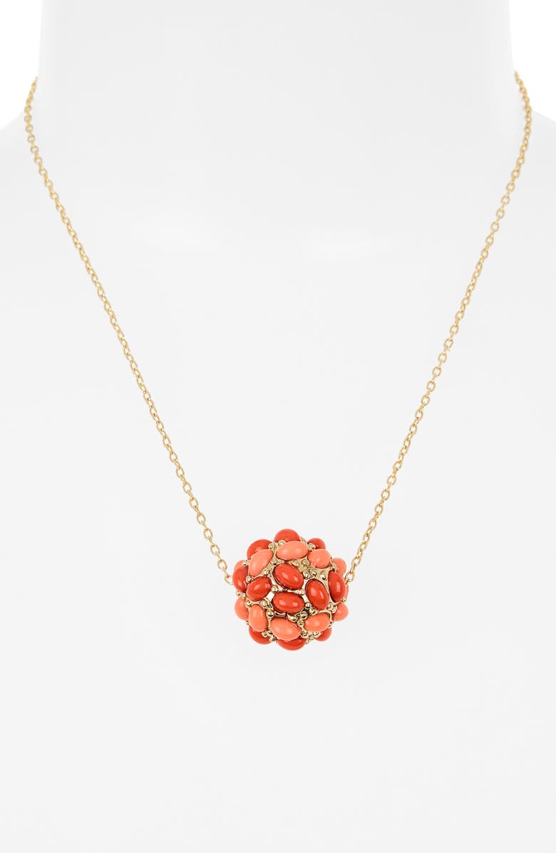 Kenneth Jay Lane Coral Cluster Pendant Necklace, Alternate, color, Two Tone Coral
