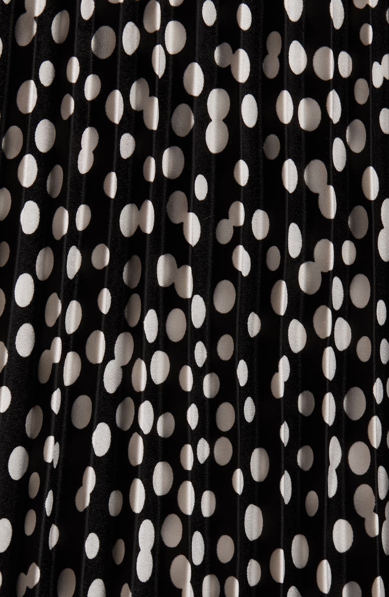 Halogen<sup>®</sup> Pleated Polka Dot Elastic Waist Skirt, Alternate, color, Rich Black