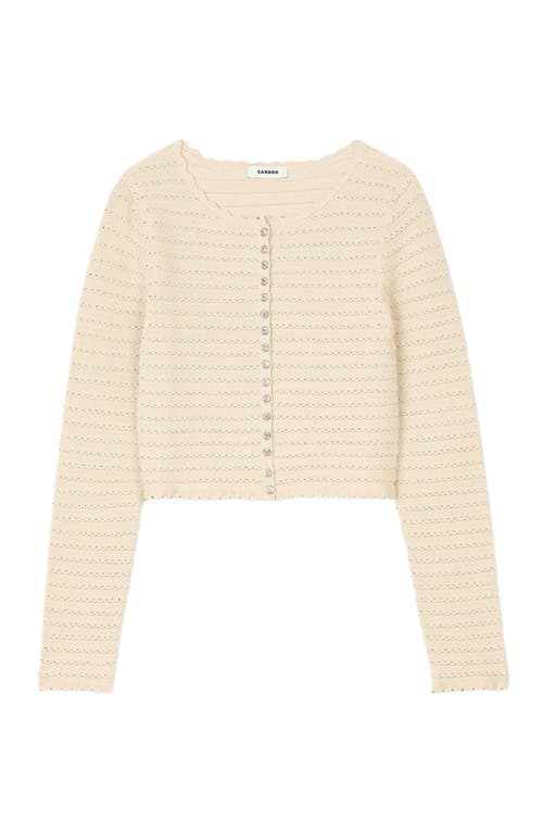 Sandro Merveilleux Embellished Cardigan In Beige