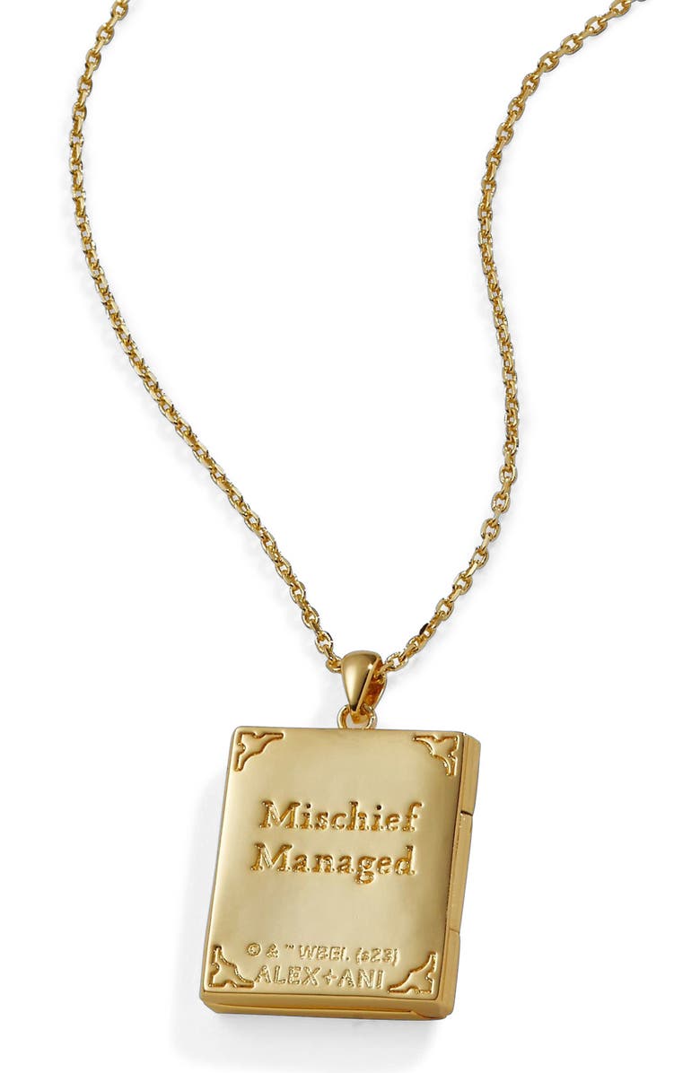 Alex and Ani Harry Potter<sup>™</sup> Mischief Managed Locket Necklace, Alternate, color, Gold