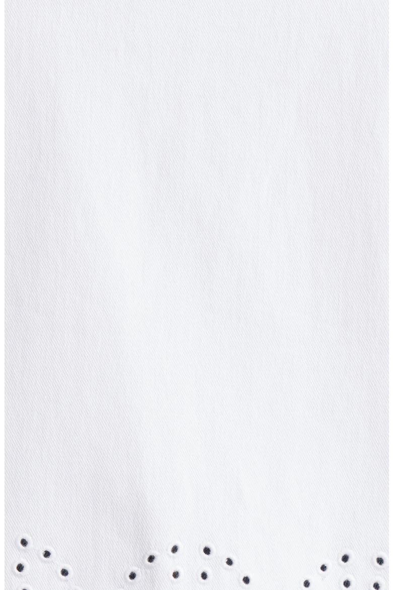 Gem Eyelet Detail Denim Jacket, Alternate, color, WHITE