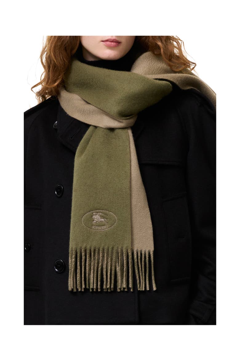 Knight Cashmere Scarf, Alternate, color, Pea green/vole brown