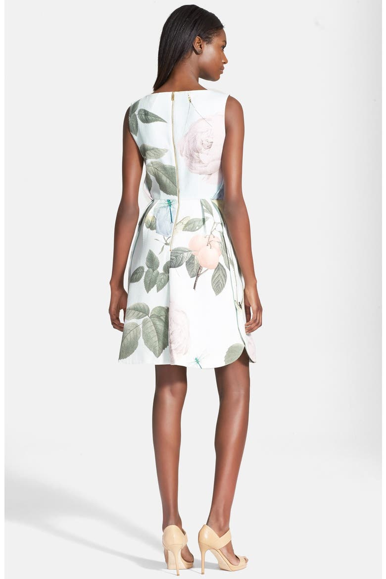 'Rose Eleta' Floral Print Fit & Flare Dress, Alternate, color, MINT