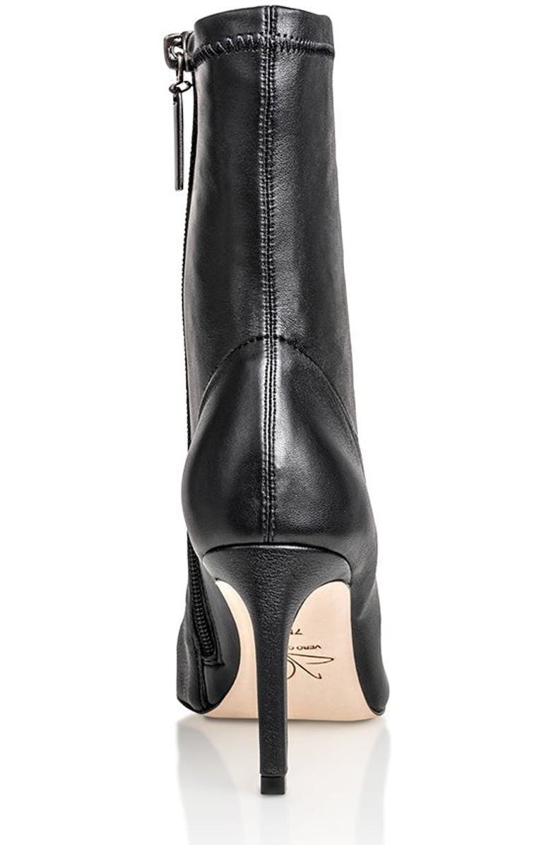 Joan Oloff Shoes Dakota Stretch Dress Bootie with Stiletto Heel, Alternate, color, Black