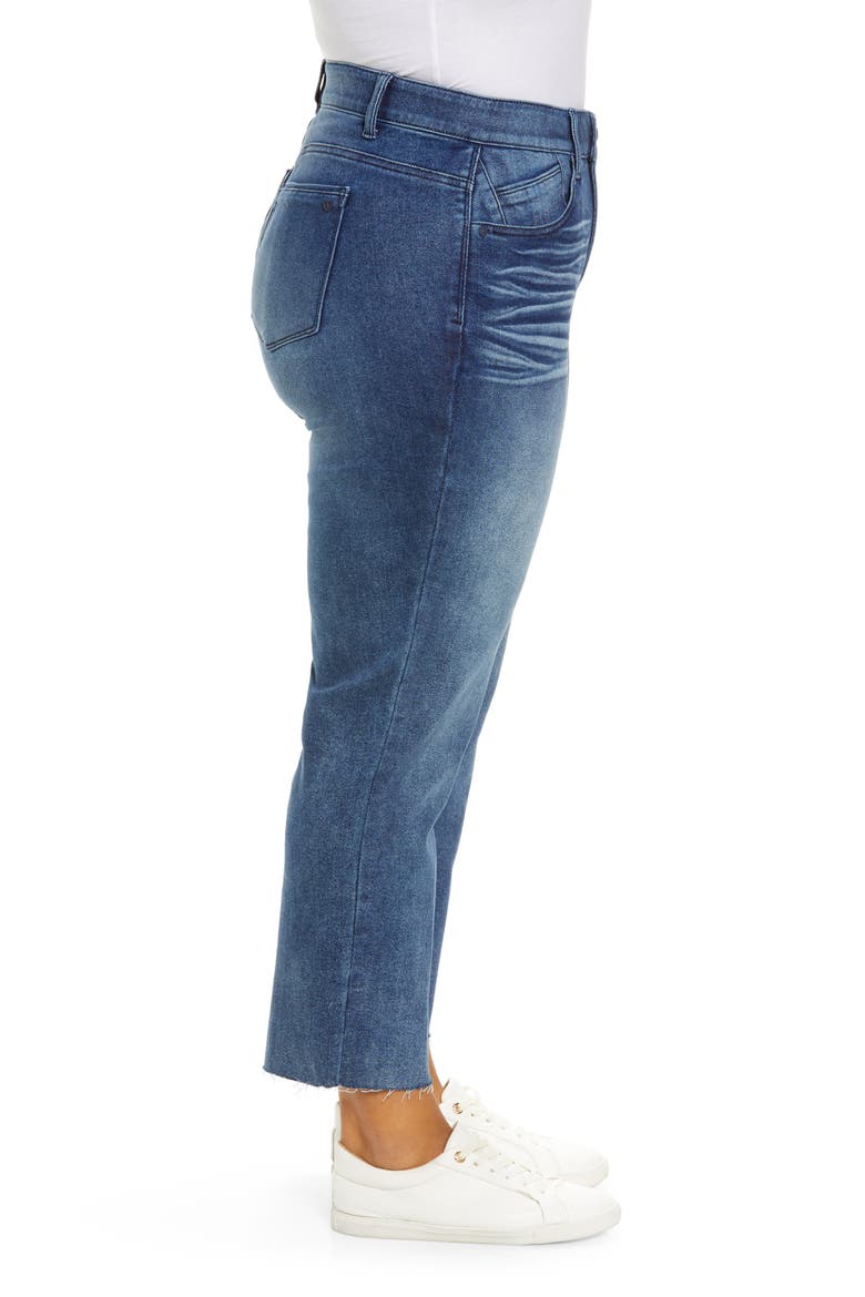Wit and Wisdom Ab-Solution Raw Hem Crop Straight Leg Jeans (Nordstrom Exclusive), Alternate, color, MBLA-MID BLUE ARTISANAL